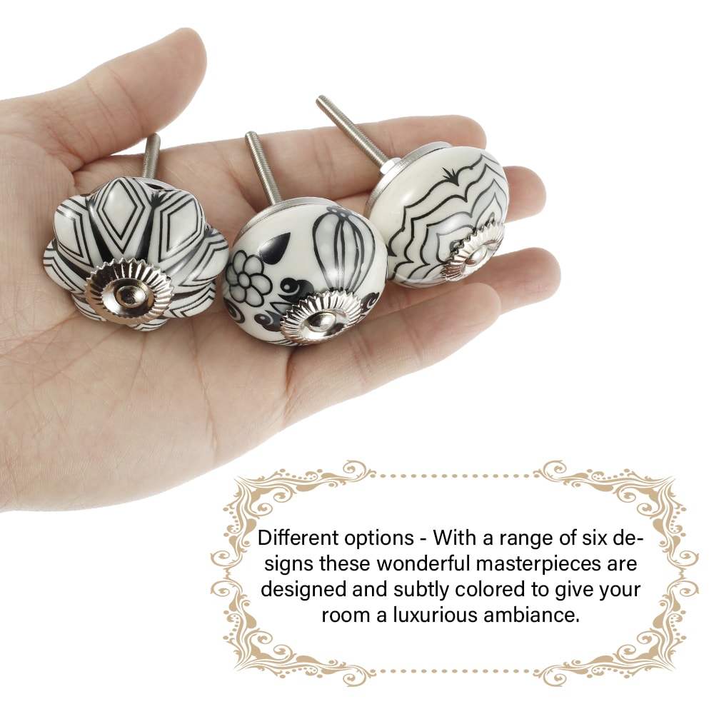 Chic Vintage Ceramic Drawer Knobs Round Flowershaped Drawer Pulls Porcelain Retro Handles Set With 4