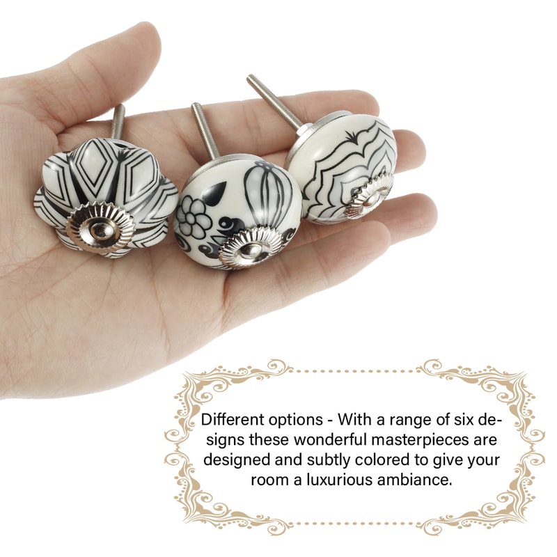 Chic Vintage Ceramic Drawer Knobs Round Flowershaped Drawer Pulls Porcelain Retro Handles Set With 4