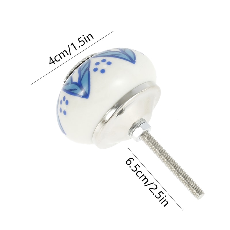 Chic Vintage Ceramic Drawer Knobs Round Flowershaped Drawer Pulls Porcelain Retro Handles Set With 5