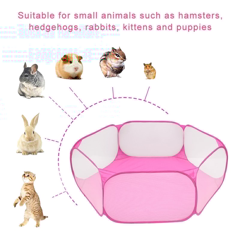 Pet Play Pen, Outdoor Breathable Small Animals Tent, Fold able Transparent Pet Exercise Fence for Guinea Pig