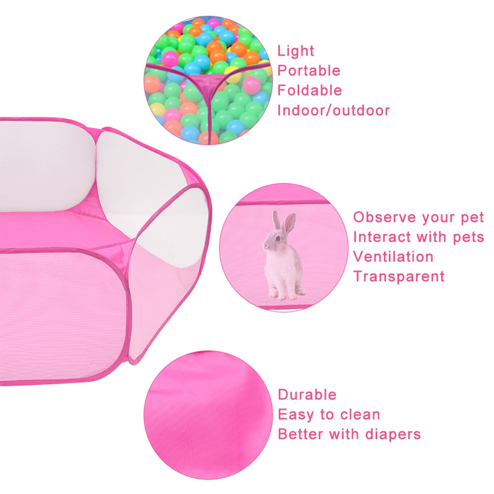 Pet Play Pen, Outdoor Breathable Small Animals Tent, Fold able Transparent Pet Exercise Fence for Guinea Pig