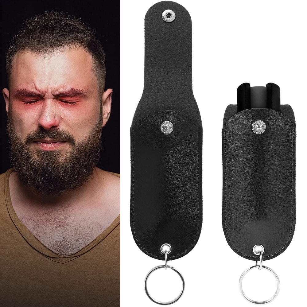 Mini Portable Pepper Spray Holster Self Defence Leather Holder Key Chain Compact Journey Climbing A 4