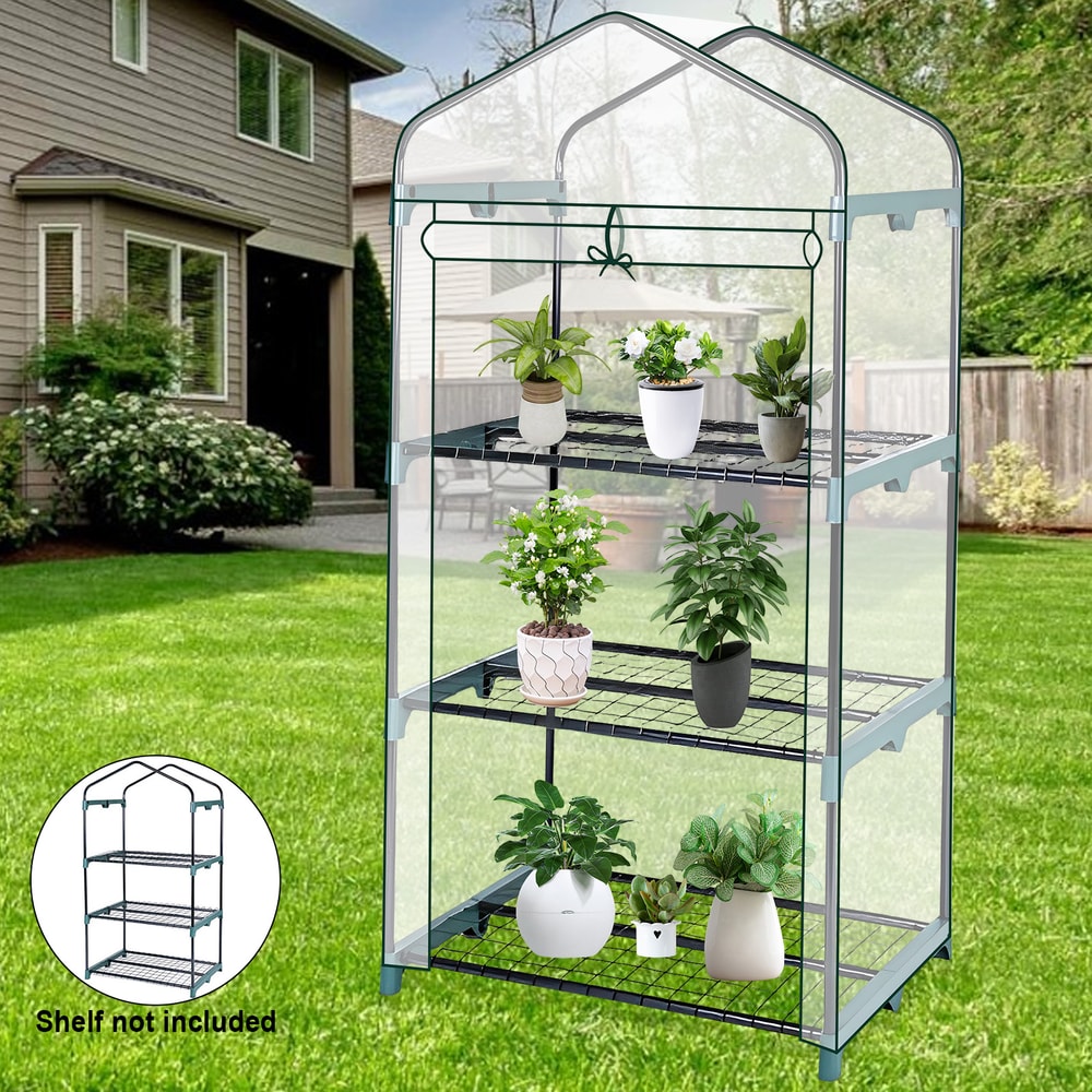 Garden Greenhouse Walkin Green House Transparent Cover With Doors Windows Waterproof Frost Protect 1