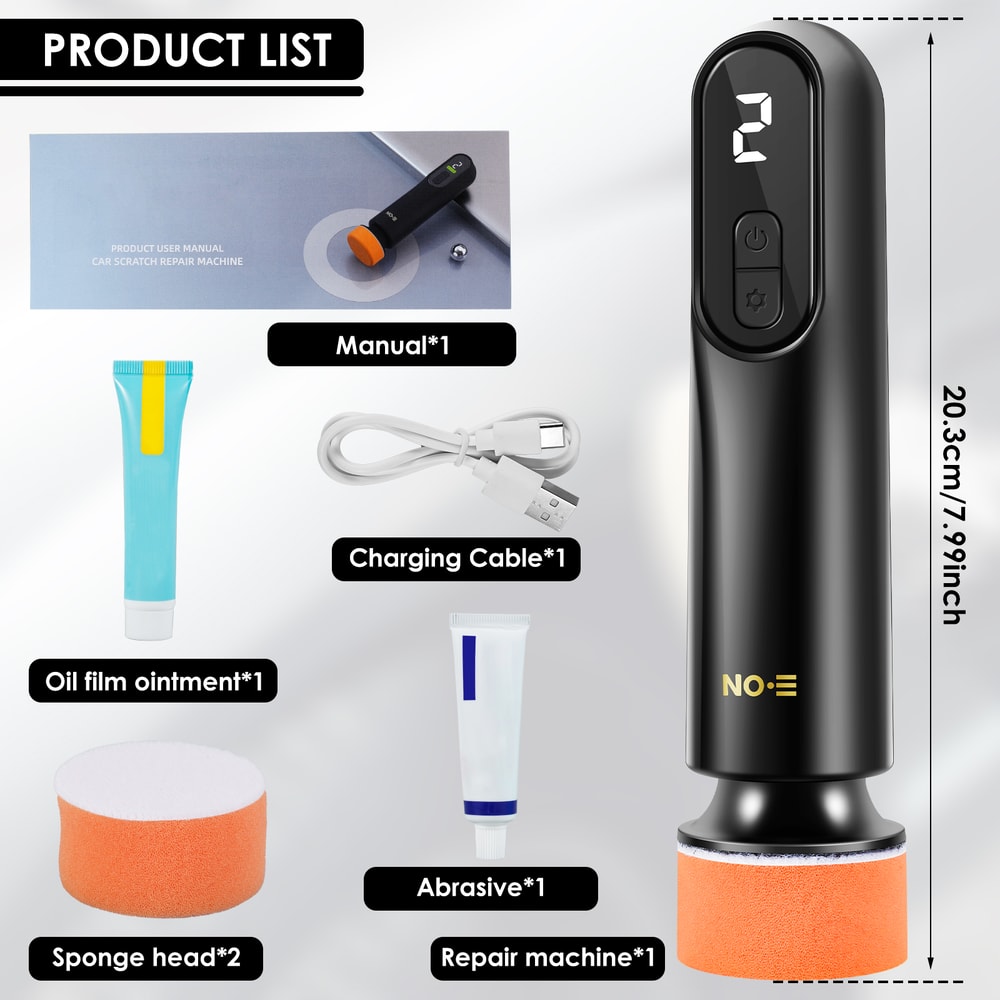 Car Polisher Machine Wireless Electric Polishing Wax Tool Adjustable Speed LED Display Auto Polish 8
