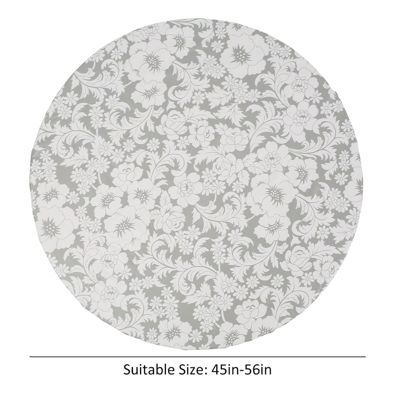 Water Proof Round Table Cloth Elastic Fixation PVC Table Cover Flannel Backed Table Pad For Dining