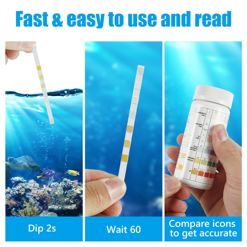 Aquarium Test Strips Kit For Fish Tank Freshwater Saltwater PH And Water Quality Test Strips 2