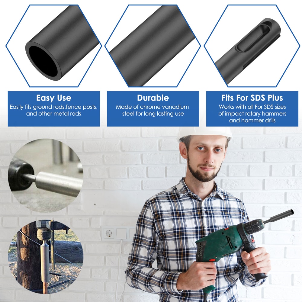 Ground Rod Driver SDS Plus Bit With Rotary Hammer Drill Bits Tool Accessories Hardened Earth Drivin 2