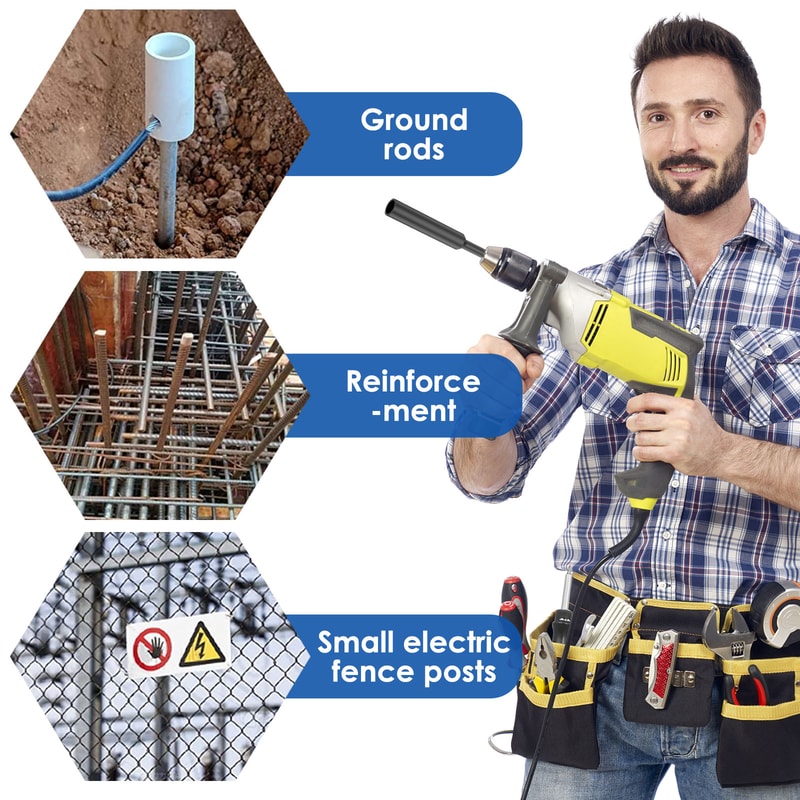 Ground Rod Driver SDS Plus Bit With Rotary Hammer Drill Bits Tool Accessories Hardened Earth Drivin 3