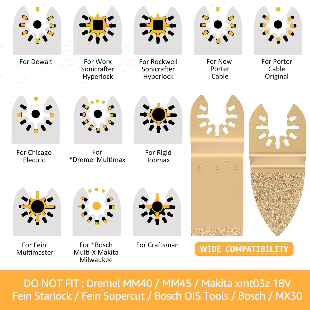 Diamond Oscillating Saw Blade Set Quick Release Universal Multi Tool Blade Electric Accessories For 2