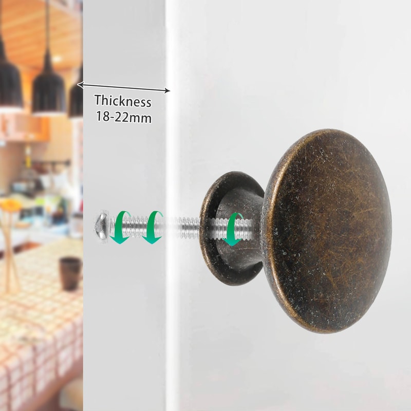 Drawer Handle Vintage Antique Bronze Single Hole Door Pull Knob Round Kitchen Cupboard Wardrobe Doo 4