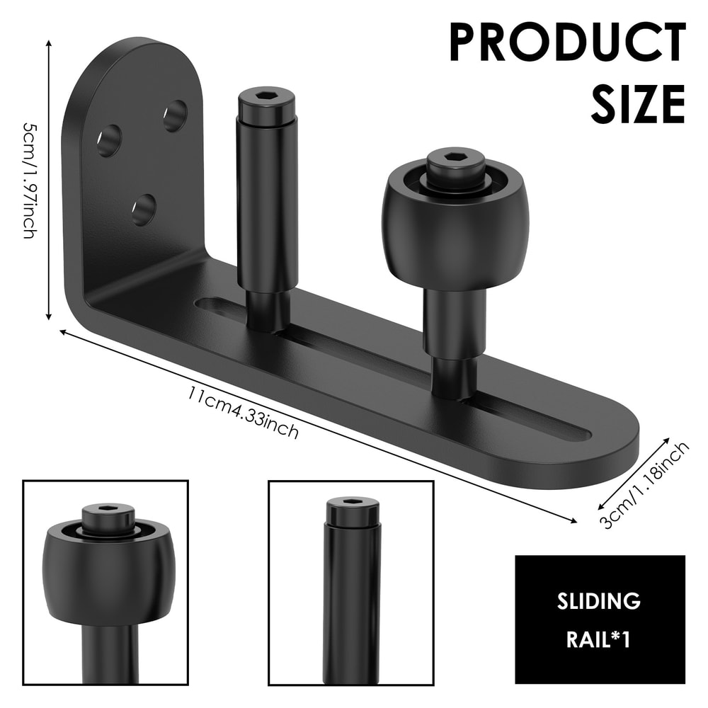 Adjustable Rollers Barn Door Hardware Wall Mount System Easy To Install Rounded Edge Design Flush B 6