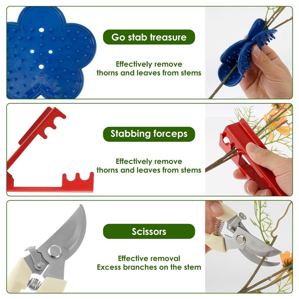 Rose Leaf Thorn Stripper Garden Hand Tool Set Portable Ergonomic Rose Thorn Remover Tool With Labor 3