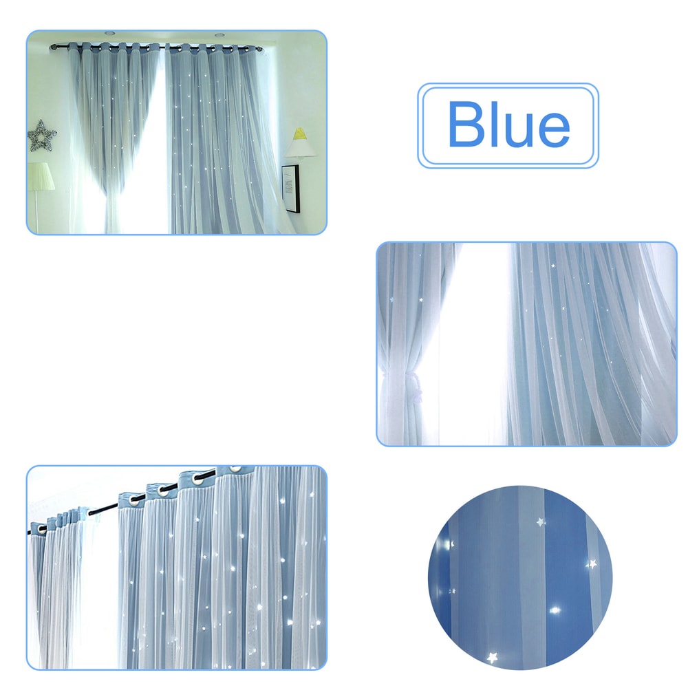 Tulle Blackout Curtains Hollow Star Design Modern Style Living Room Bedroom Chiffon Window Voiles T 3