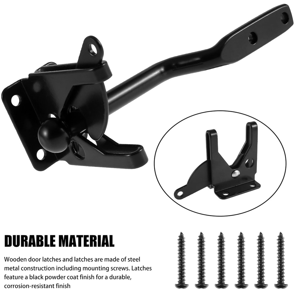 Self Locking Gate Latch Carbon Steel High Quality Post Mounted Lever Locking Fence Gate Catch Resis 3