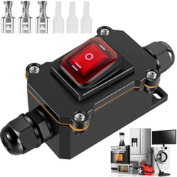 inline power cord switch box, marine rocker on off, high current connector for outdoor refitting junction box