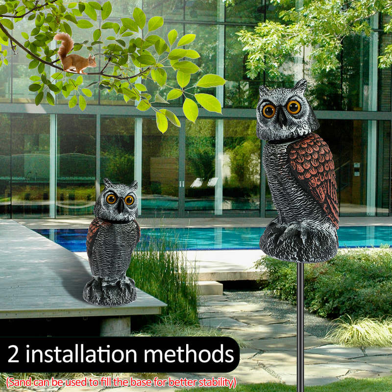 Fake Owls Scare Birds Swivel Head Waterproof Fake Owl Repellent For Outdoor Indoor Garden Yard Pest 3