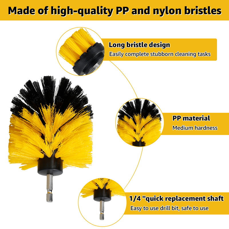 Electric Drill Brush Kit, Multipurpose Power Cleaning Attachment Set, Scrub Brush & Microfiber Cloth