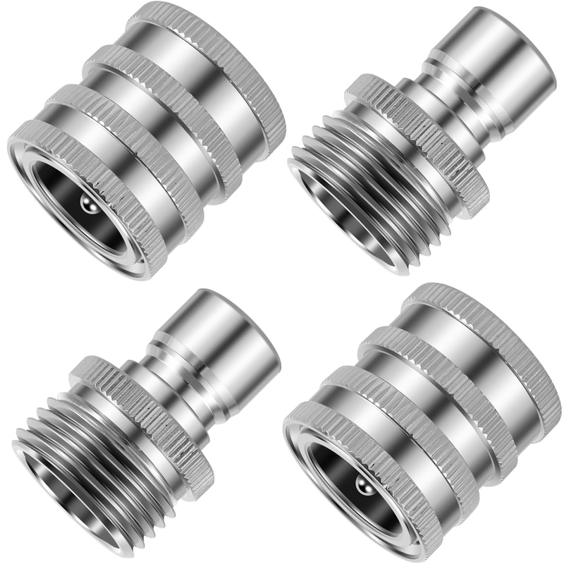 Thread Tap Coupling Stainless Steel Garden Hose Quick Connector, Water Hose Fitting, Pressure Washer Pump Adaptor