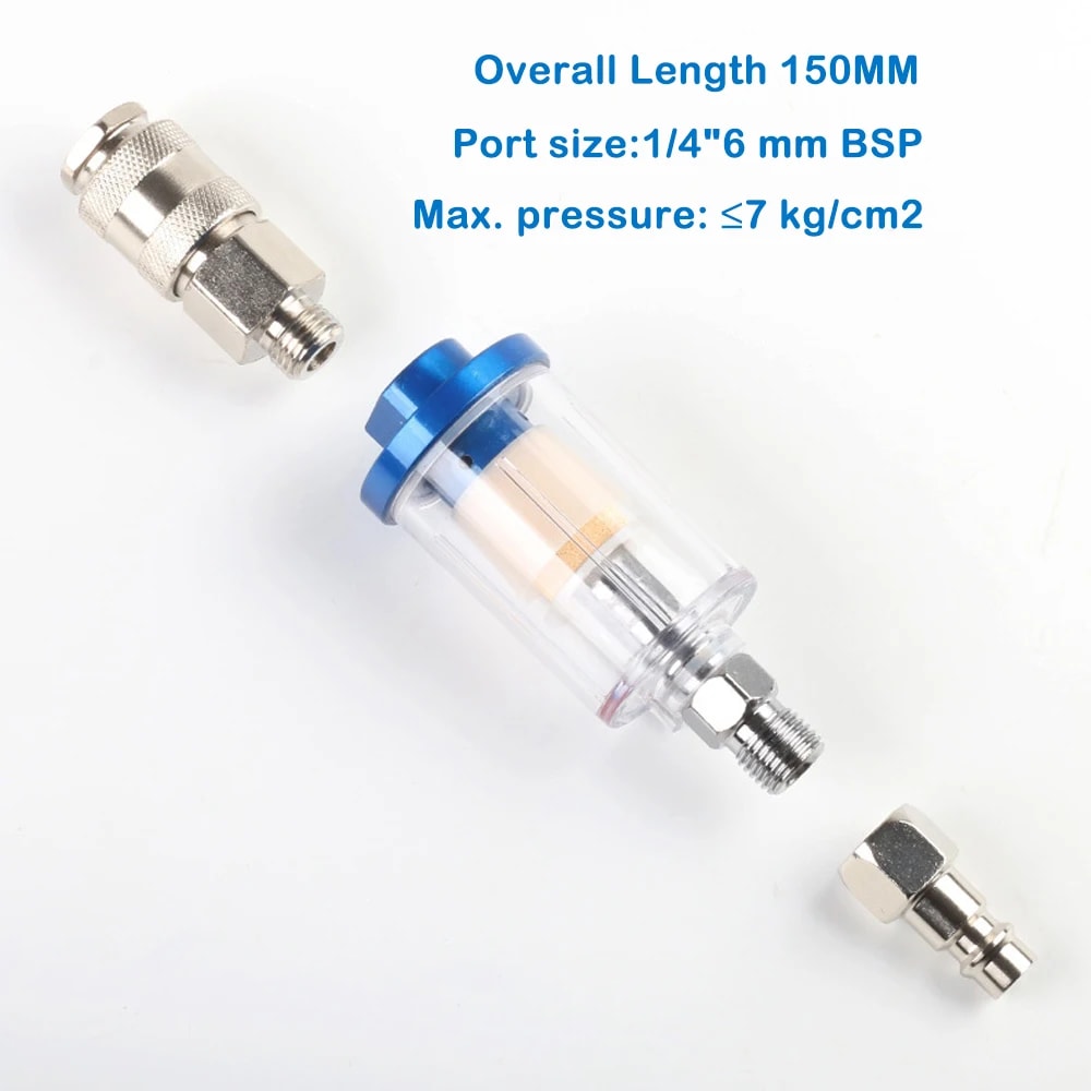 Air Oil Water Separator Filter Kit, Air Compressor Tool, Clear Water Trap, Moisture Separator Filter for Spray Guns