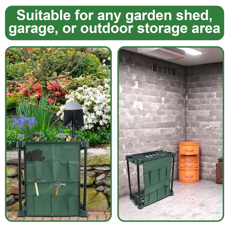 Tool Storage Rack 33 Compartments Large Garden Tool Organizer Lightweight Construction Farm Tool 4