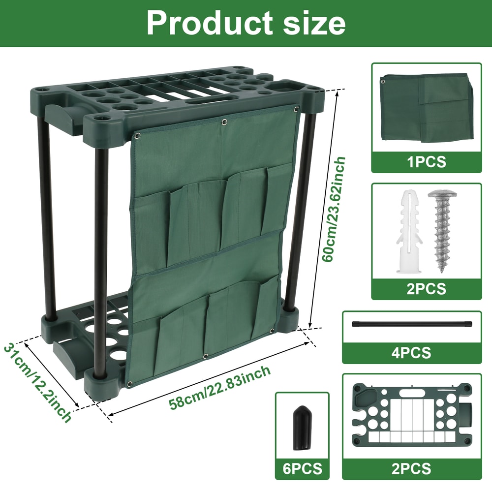 Tool Storage Rack 33 Compartments Large Garden Tool Organizer Lightweight Construction Farm Tool 5