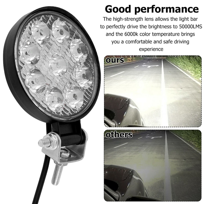 LED Work Light Round LED Headlight For Car Truck SUV Offroad Headlamp For Auto Van Truck 5