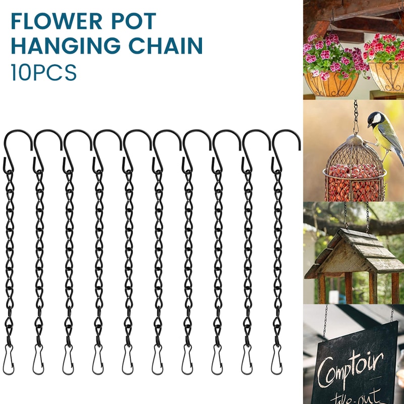 Garden Hanging Chains Basket Flowerpot Decor Planting With Hook Clip Extension Sprocket Lanterns Pl 1