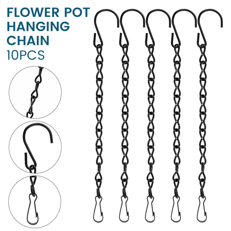 Garden Hanging Chains Basket Flowerpot Decor Planting With Hook Clip Extension Sprocket Lanterns Pl 4