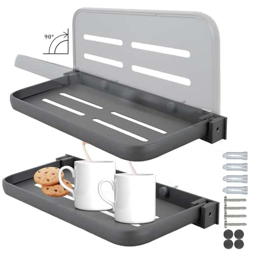 Fold able Shelf Space Saving Organizer, Aluminium Wall Storage Rack, RV Floating Shelf, Easy to Install Car Accessories
