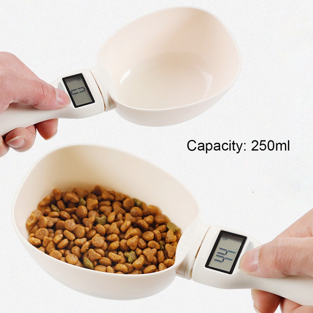 Mini Pet Food Scale Spoon Electronic Measuring Cup Dog Cat Feeding Bowl Portable Volume Weighing Me 1