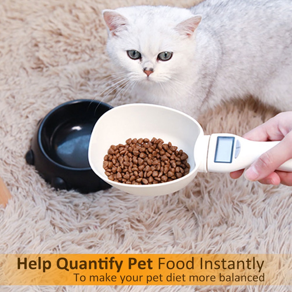 Mini Pet Food Scale Spoon Electronic Measuring Cup Dog Cat Feeding Bowl Portable Volume Weighing Me 2