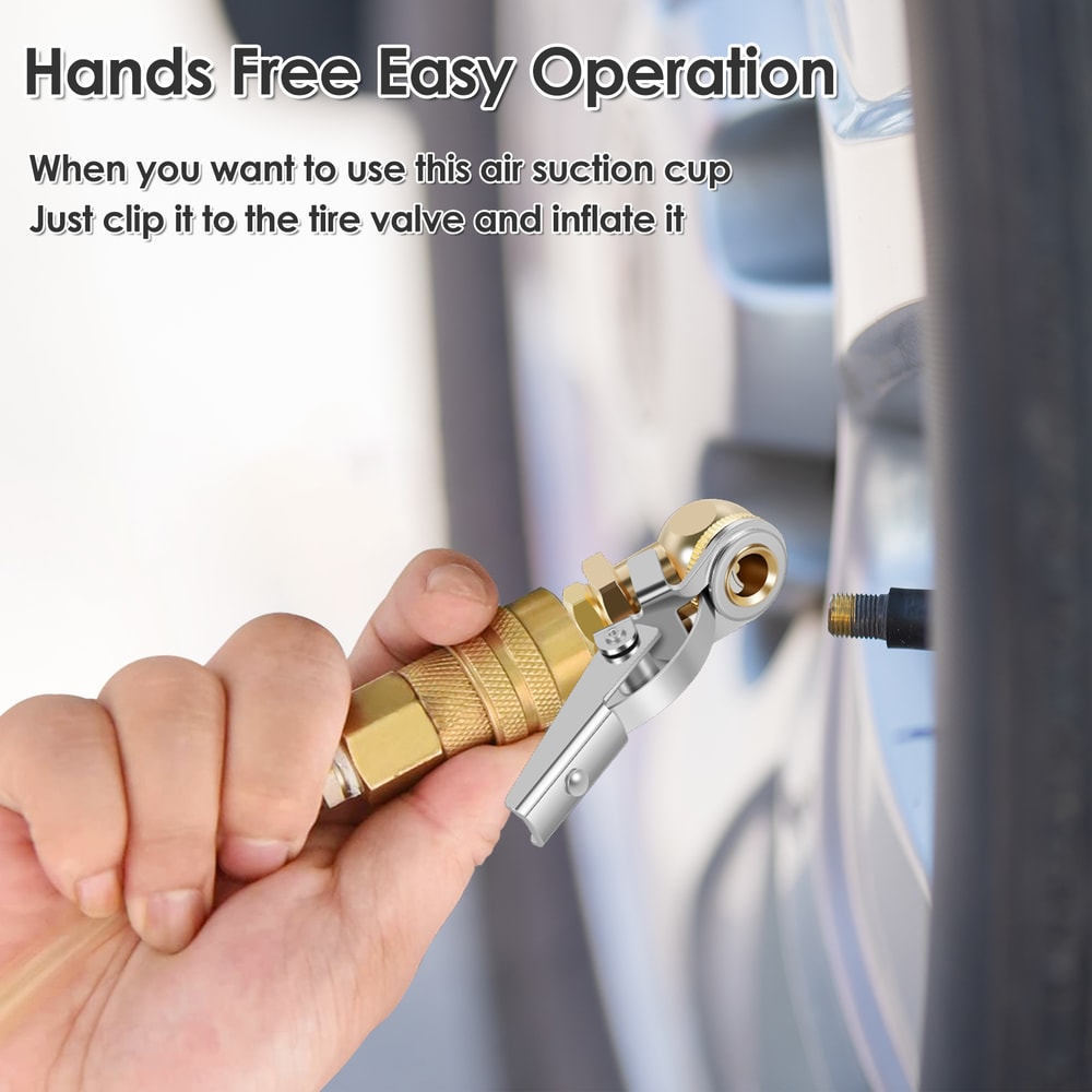 Car Air Pump Nozzle Adaptor FNPT Tire Air Chucks Car Infiltrator Valve Connector Clamp 2