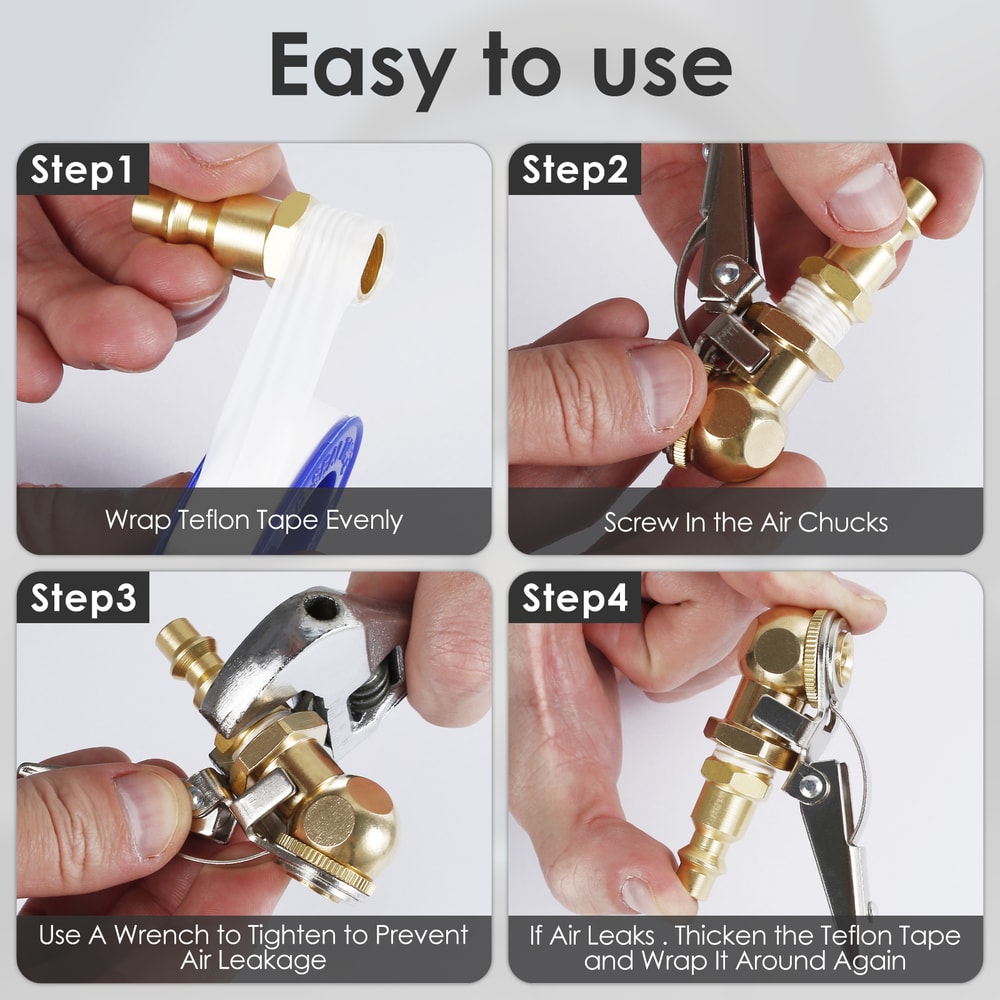 Car Air Pump Nozzle Adaptor FNPT Tire Air Chucks Car Infiltrator Valve Connector Clamp 3