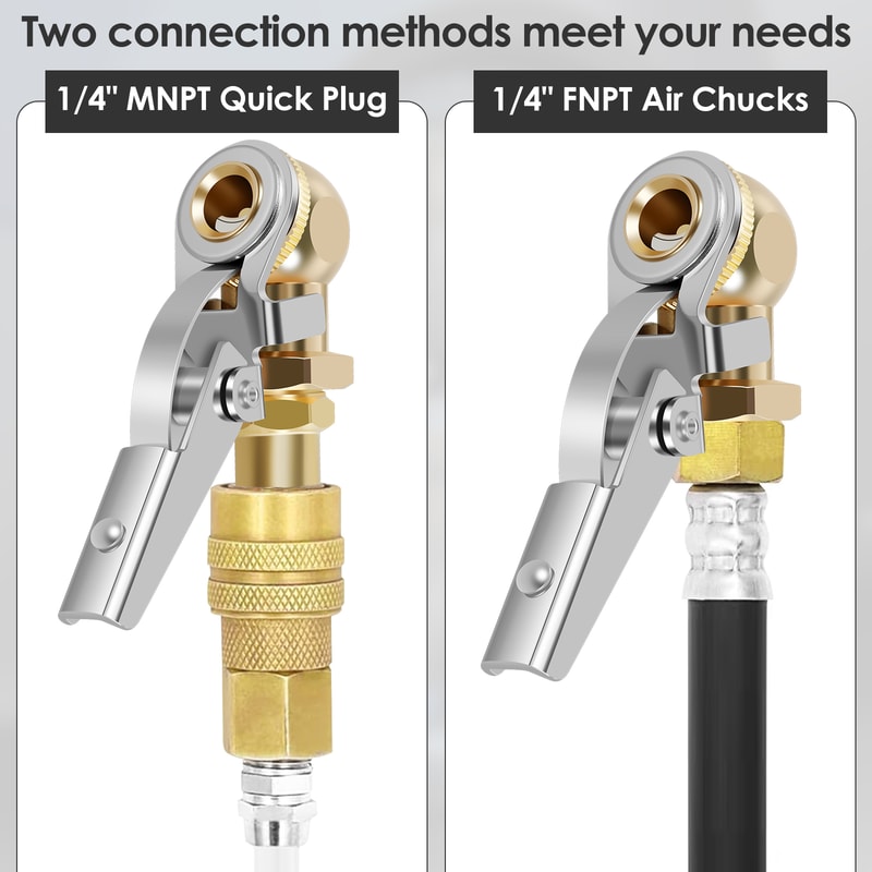 Car Air Pump Nozzle Adaptor FNPT Tire Air Chucks Car Infiltrator Valve Connector Clamp 4