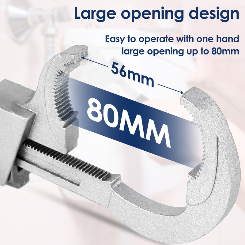 Bath Wrench, Universal Adjustable Multifunctional Wrench, Double Head Water Pipe Spanner for Faucet Repair