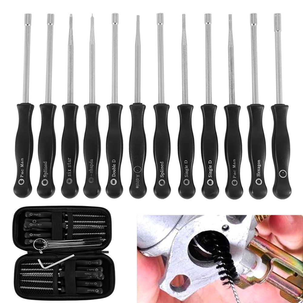 Professional Carburettor Adjustment Tool Kit, Hexagon Socket Screwdriver Set, Cleaning Brush Needle, Essential Repair