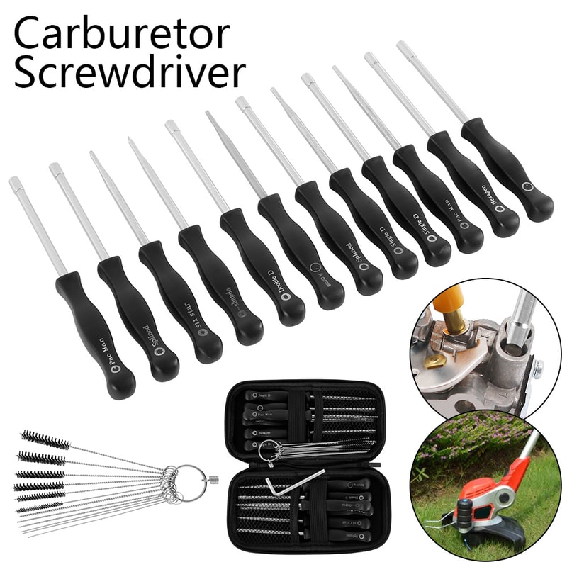 Professional Carburettor Adjustment Tool Kit, Hexagon Socket Screwdriver Set, Cleaning Brush Needle, Essential Repair