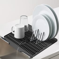 silicone dish drying mat, heat resistant, reusable nonslip drying pad for counter top, ideal for dishes and utensils