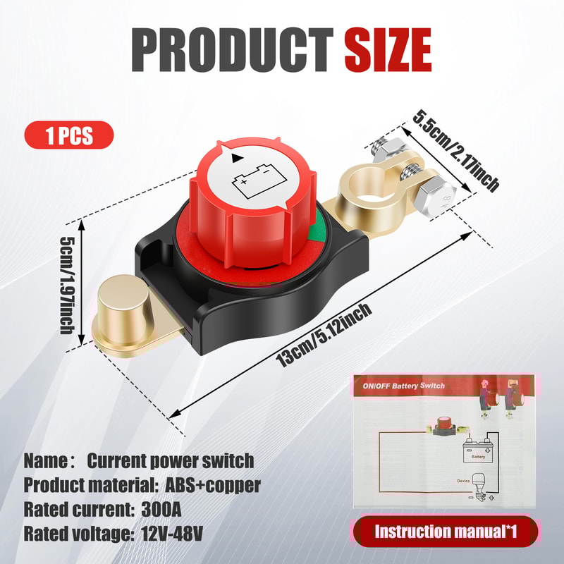 Top Post Battery Disconnect Switch Safe Car Battery CutOff Switch For Terminals Kill Switch For Veh 5