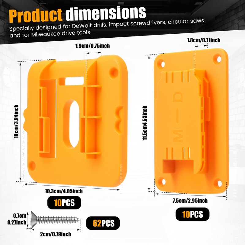 Tool Holders And Battery Mounts For Dewalt Milwaukee Tools ABS Drill Storage Rack For Garage Worksh 1