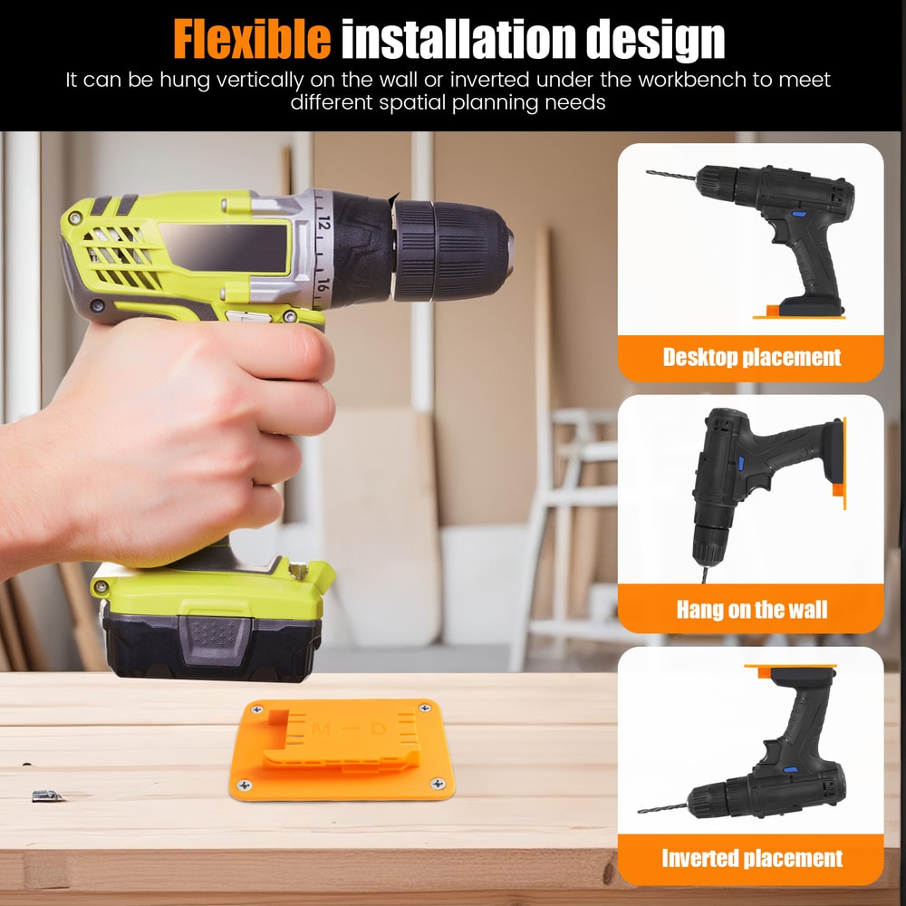 Tool Holders And Battery Mounts For Dewalt Milwaukee Tools ABS Drill Storage Rack For Garage Worksh 2