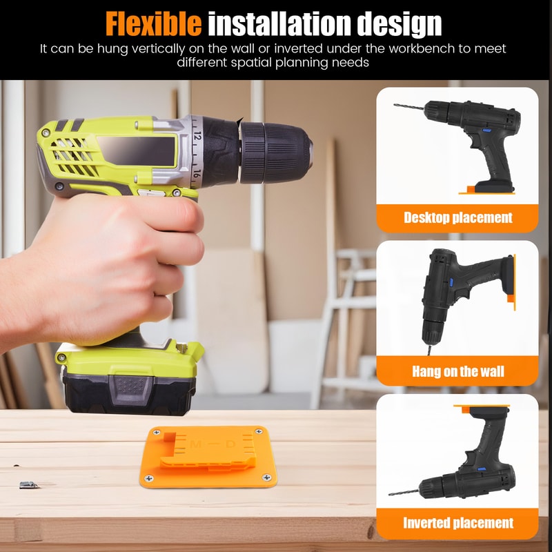 Tool Holders And Battery Mounts For Dewalt Milwaukee Tools ABS Drill Storage Rack For Garage Worksh 2