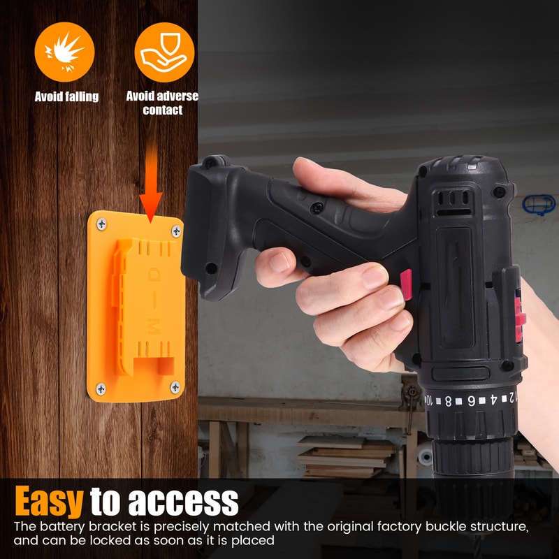 Tool Holders And Battery Mounts For Dewalt Milwaukee Tools ABS Drill Storage Rack For Garage Worksh 4