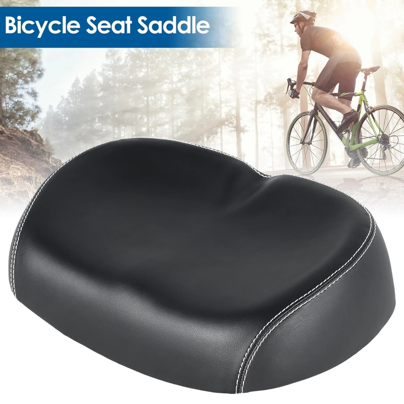 Bicycle Seat PU Waterproof ShockAbsorbing Soft Cushion Large Nose Less Bike Saddle For MTB Road Bik 2