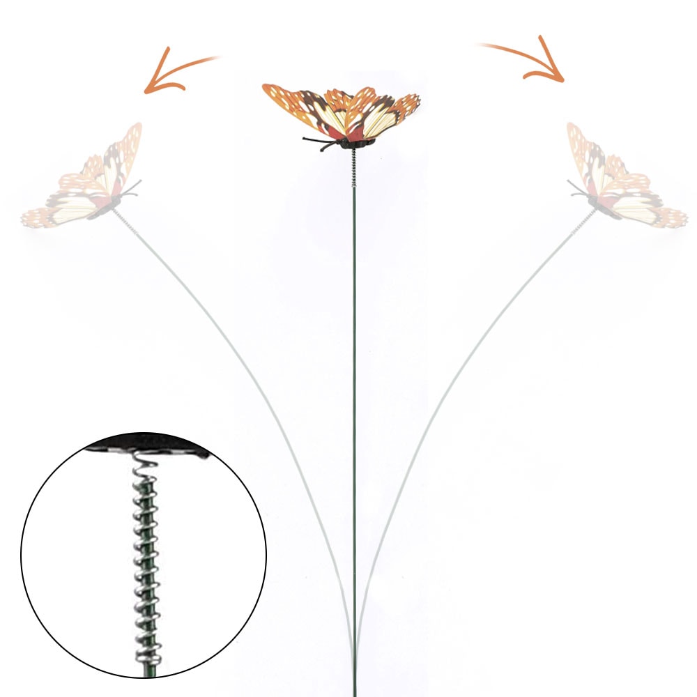 Butterfly Stakes Waterproof Multicolor Fake Butterfly Garden Ornaments Artificial Pole Butterfly De 4