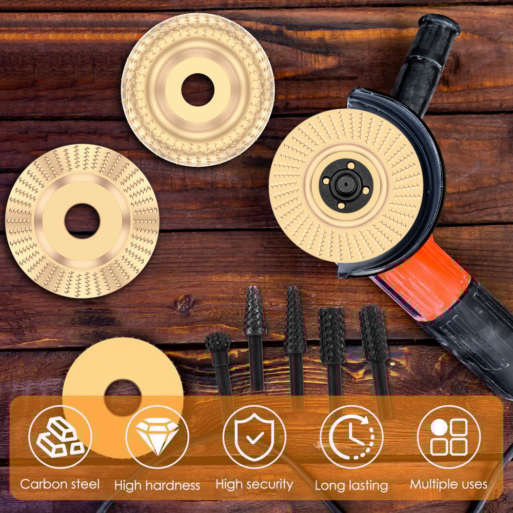 Wood Carving Disc Set Bushing Angle Grinder Wheel Burr Rasp Polishing Rotary Tool Accessories For W 2