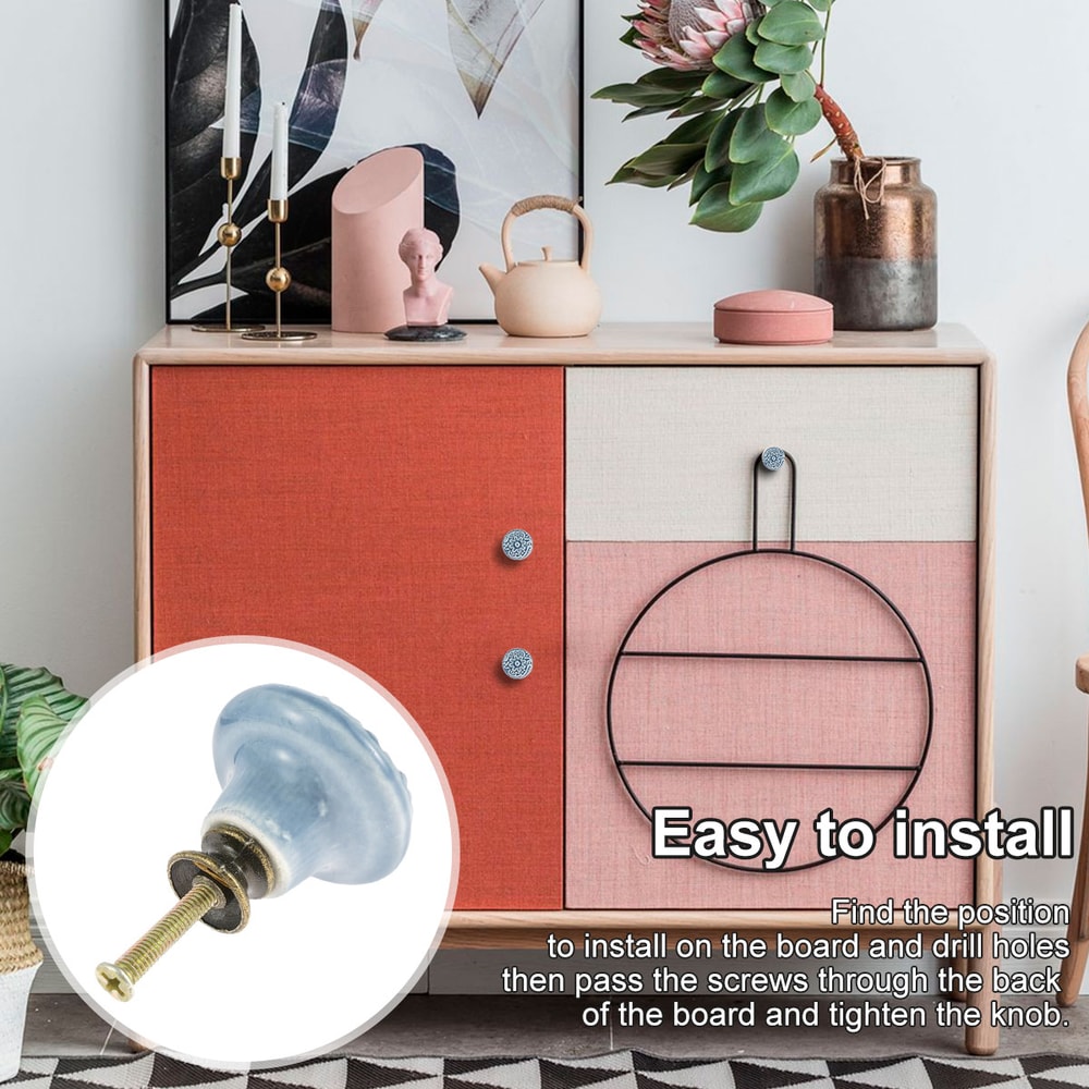 Vintage Ceramic Door Knobs Round Cabinet Knobs Drawer Pull Handles For Closet Cupboard Wardrobe Dre 2