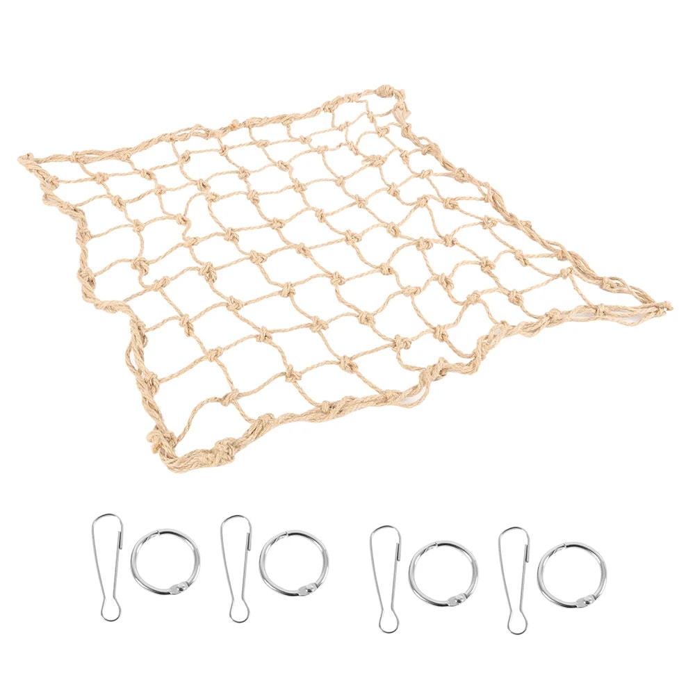 Birds Swing Ladder Toys Hemp Rope Net Pet Parrot Climbing Ropes With Hook Indoor Bird Chew Play Toy 6