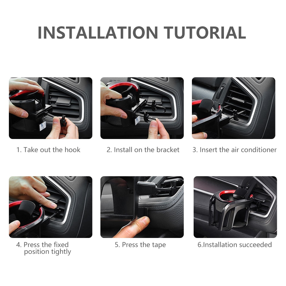 Car Cup Holder Air Vent Outlet Coffee Bottle Holder Car Phone Mount Universal Car Vents Cup Rack 5