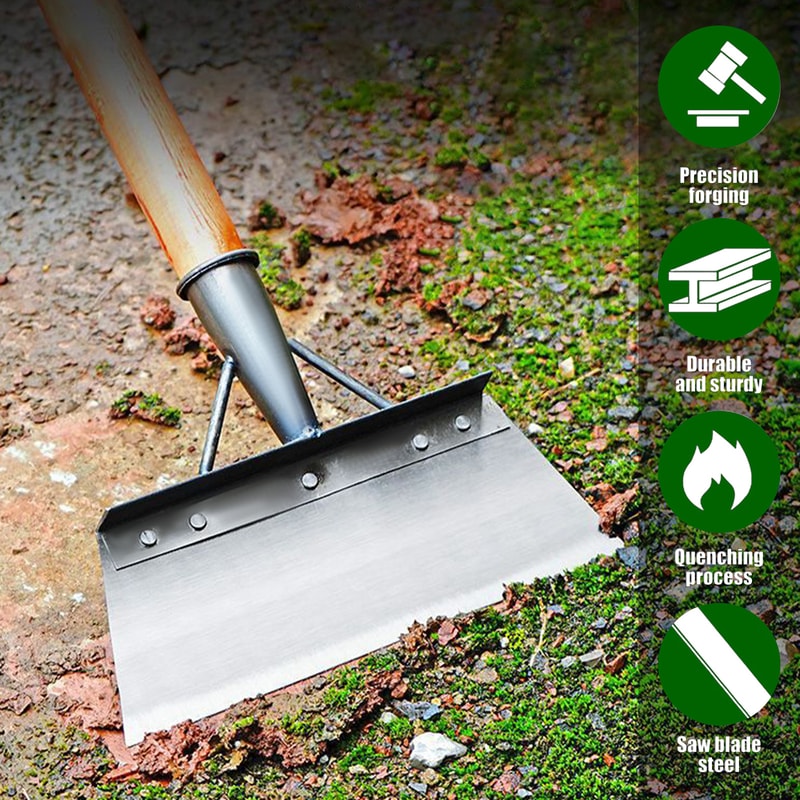 Heavy Duty Steel Garden Shovel Multifunction Flat Spade Planting Weeding And Farm Tools With Gloves 3